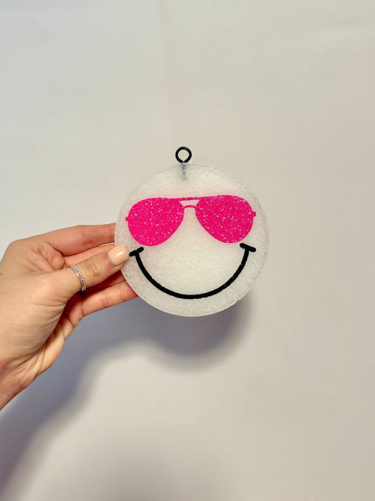 Pink Aviator Smiley Freshie
