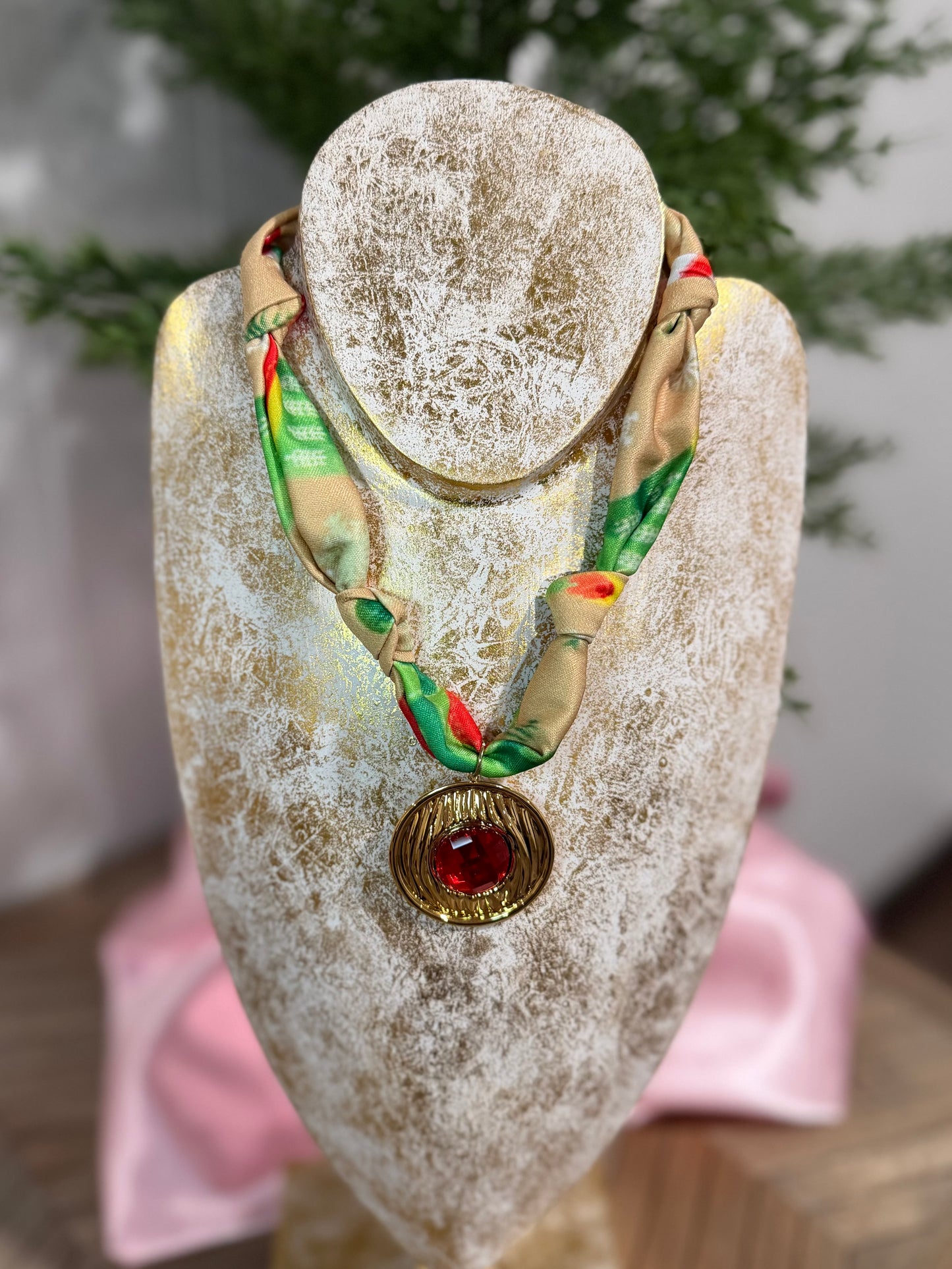 Christmas Jewel Scarf Necklace
