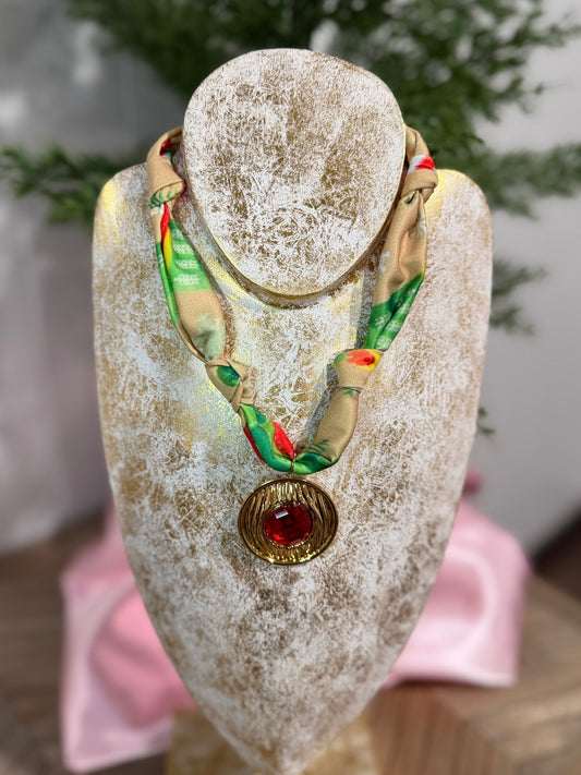 Christmas Jewel Scarf Necklace