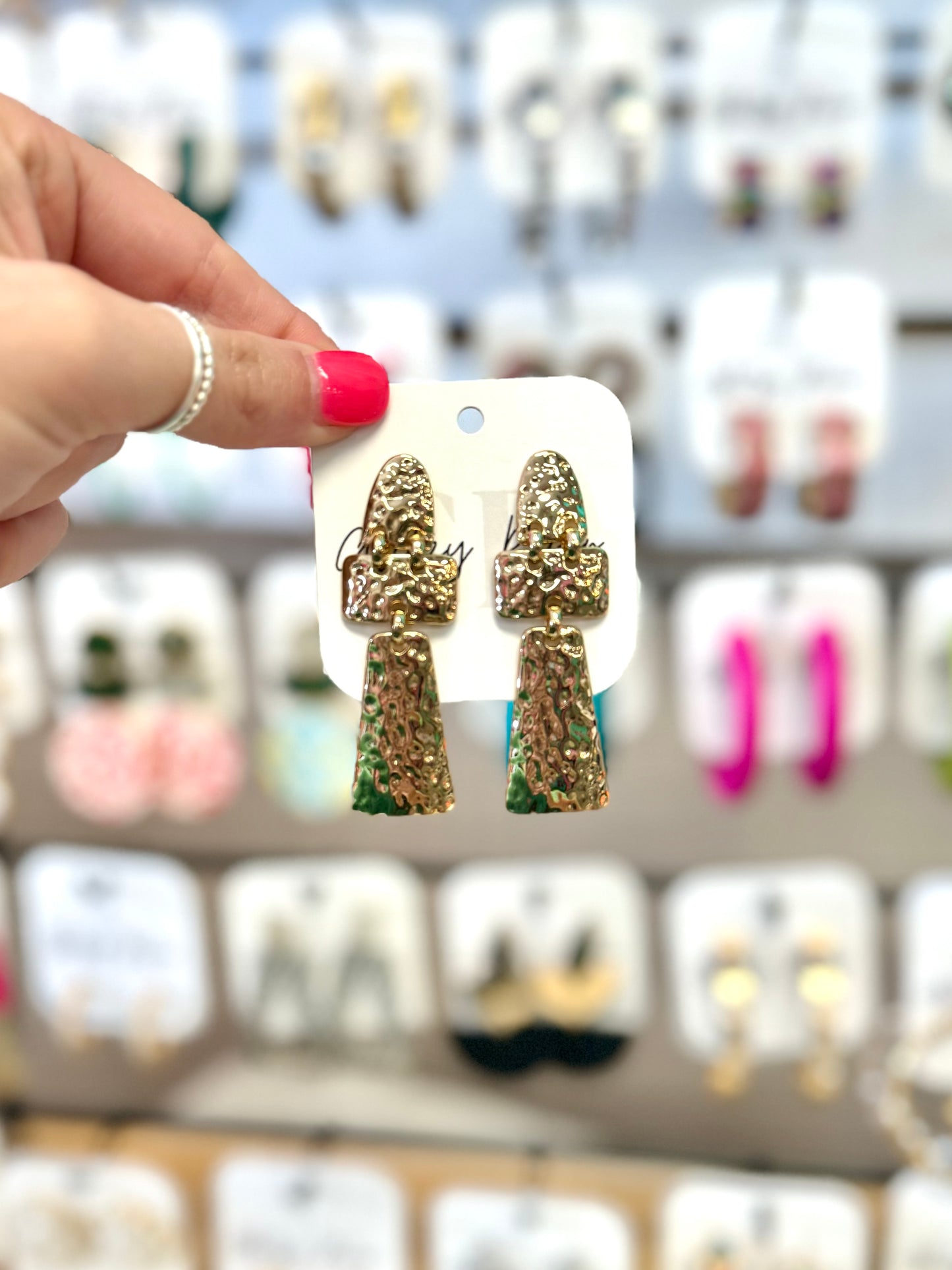 Hammered Drop Earring