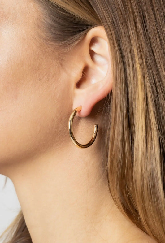14K Metal Post Hoops, Various