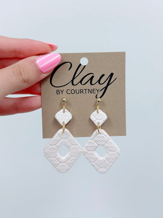 Small Printed Sparkle Clay Earrings