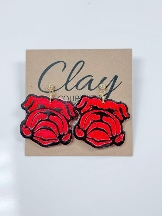 Bulldog Clay Earrings, Various