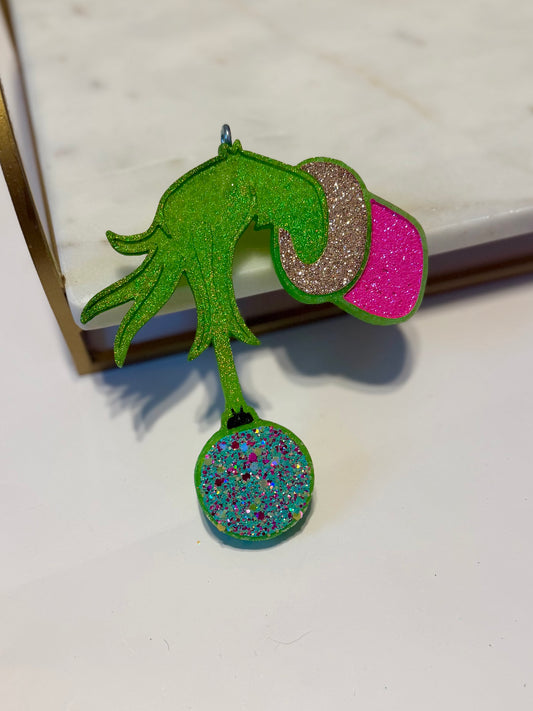 Teal Ornament Freshie - Grinchmas Crunch