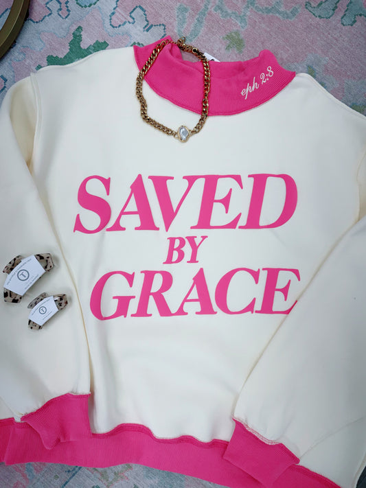Saved by Grace Mock-Neck Sweatshirt