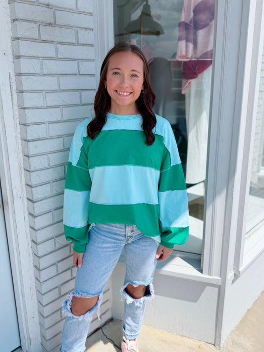 Sky Green Oversized Top