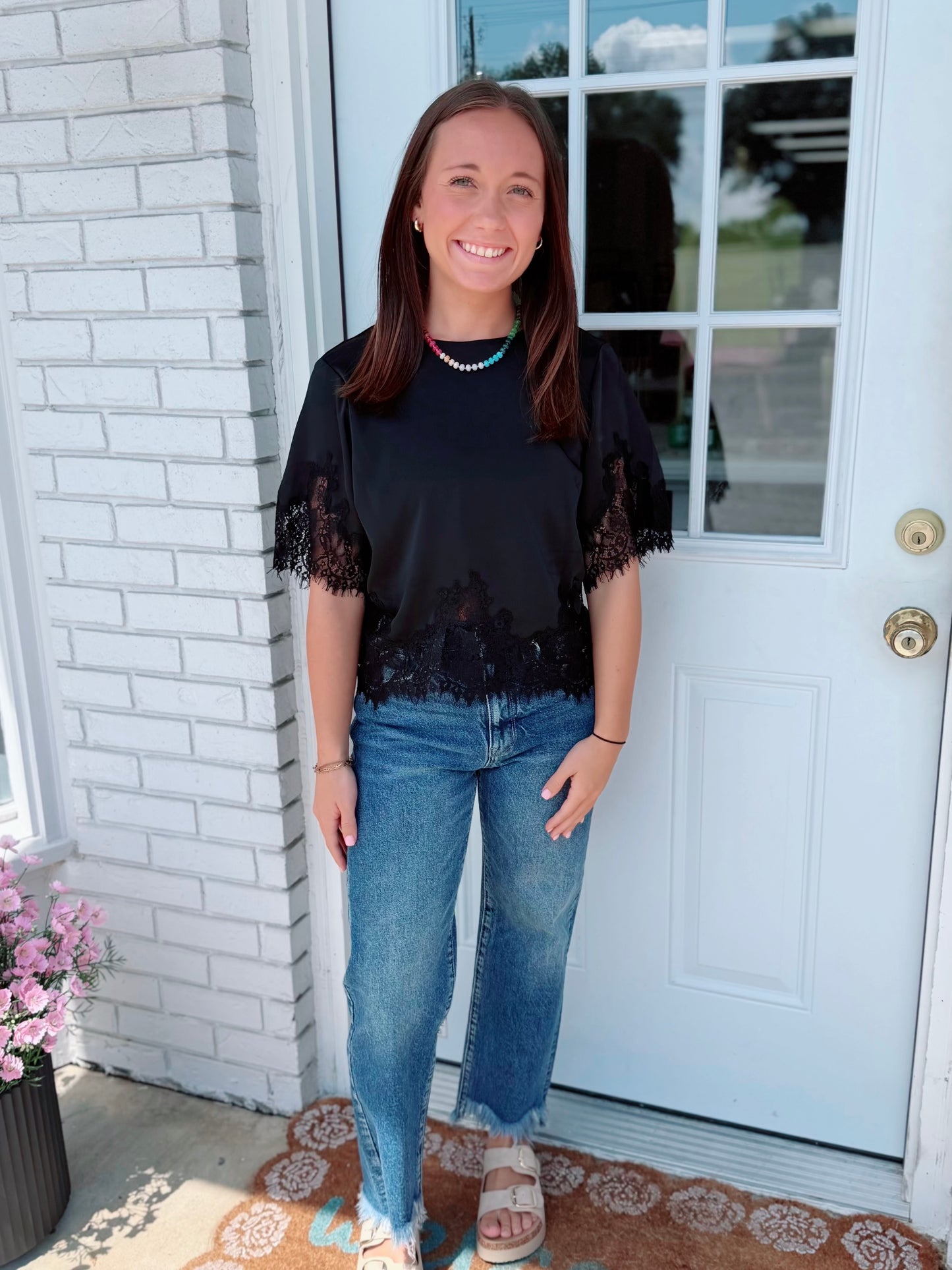 Midnight Lace Detail Top