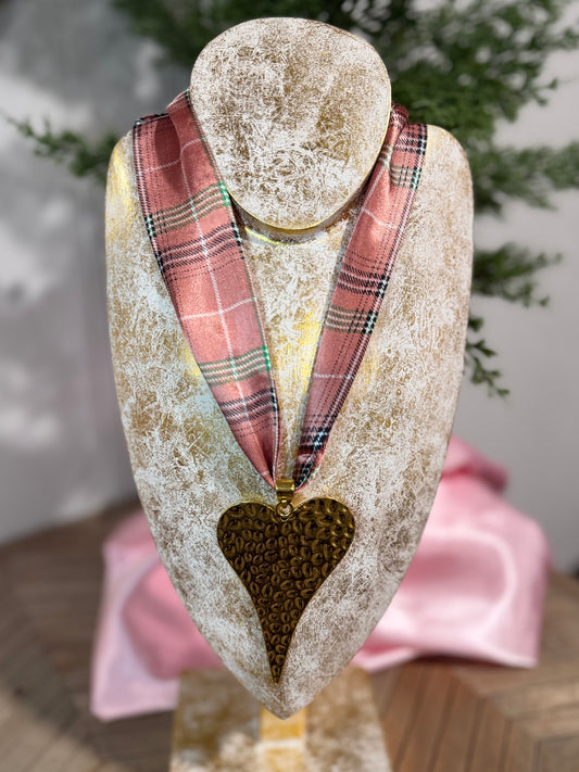 Bold Heart Scarf Necklace