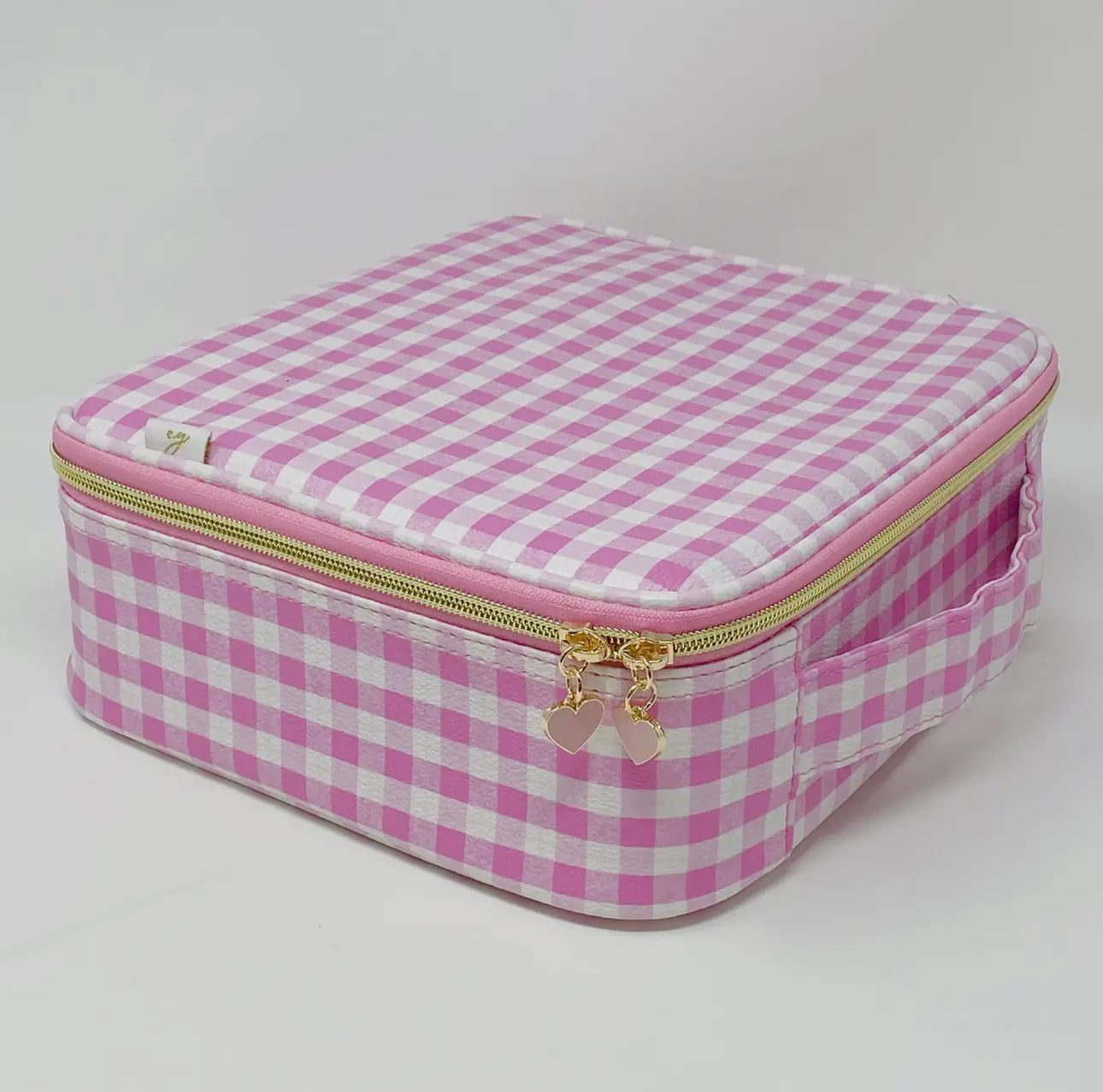 Pink Gingham Cosmetic Case