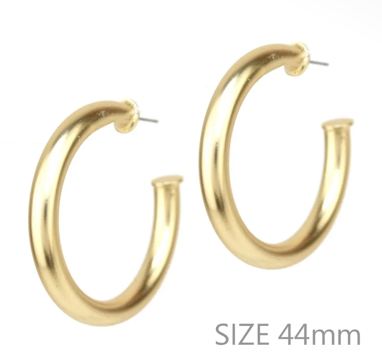 Satin Gold Hoop Earring