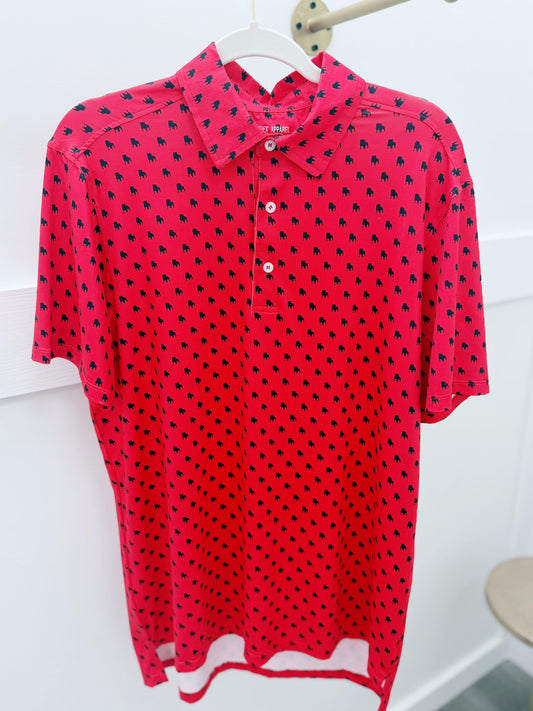 Collared Men’s Top | Red Print