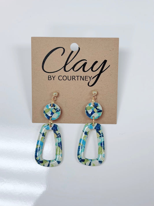 Blue/Green Clay Earring