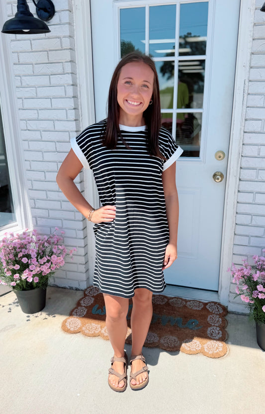Black White Stripe Dress