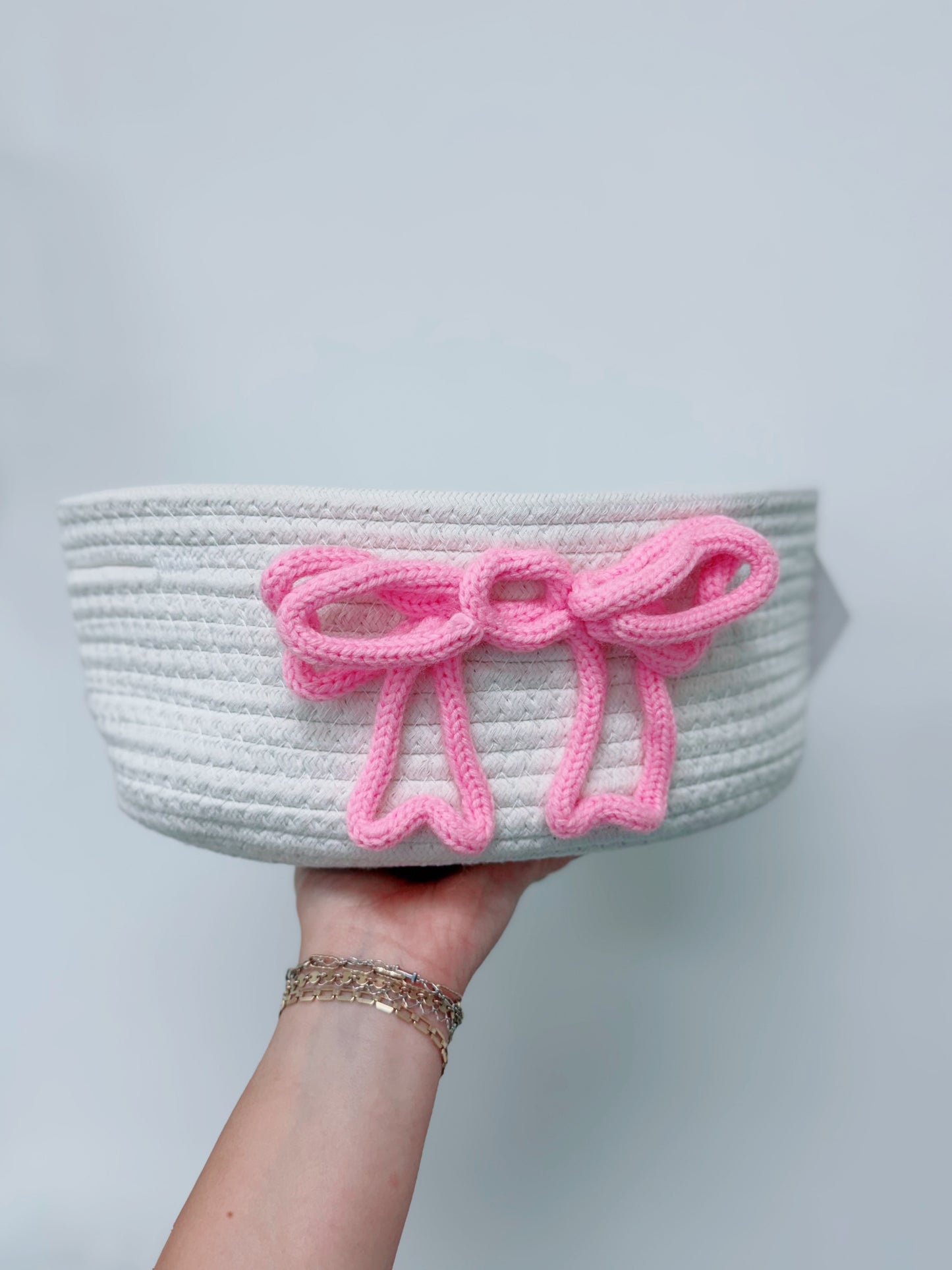 Pink Bow Basket