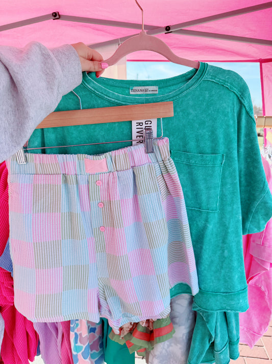 Kelly Green Washed Top