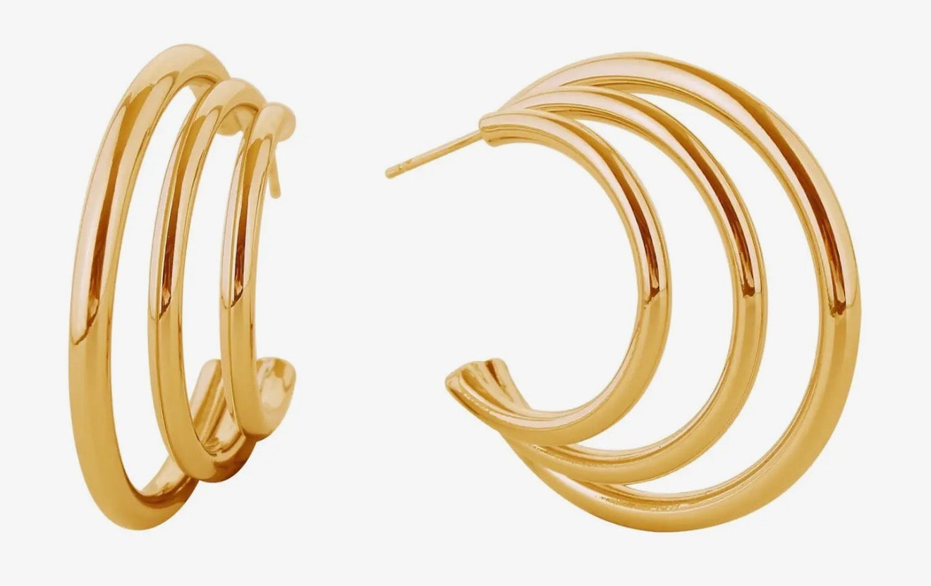 Disco Triple Hoop Earrings