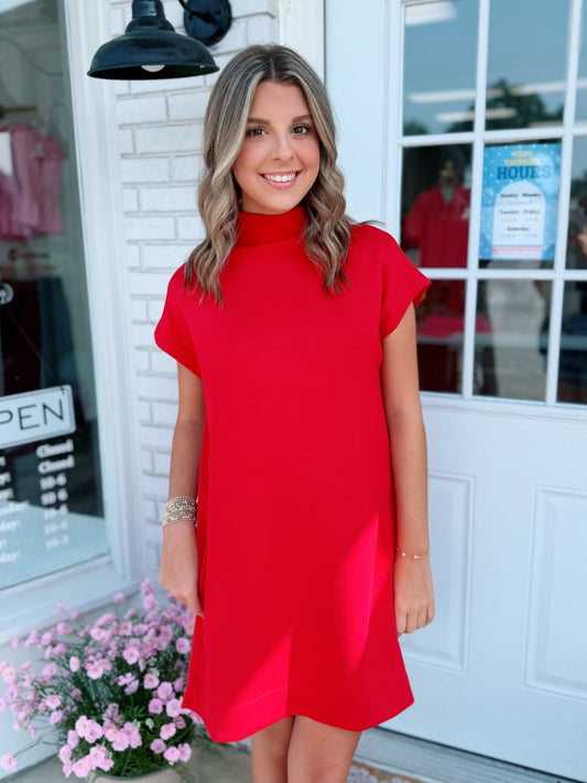 Red Mockneck Dress🤍 1 medium left