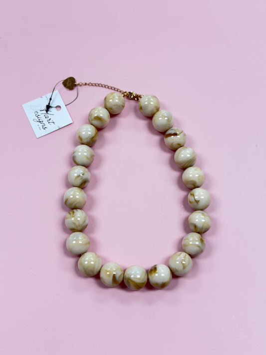 HD Round Beaded Statement Necklace, Various