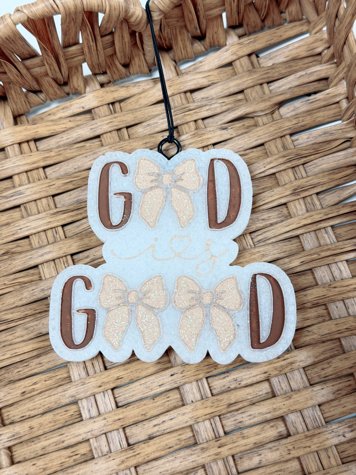 Brown/Tan Glitter God is Good Freshie, Sweet Home