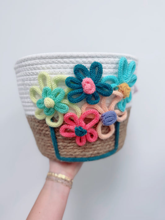 Two-Toned Multi Floral Basket