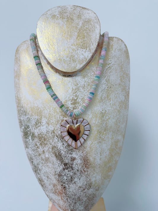 The Pink Palm Necklace