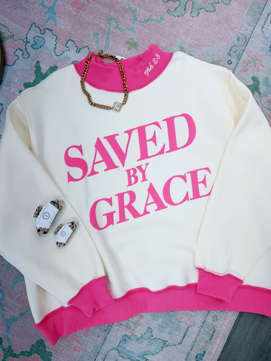 Saved by Grace Mock-Neck Sweatshirt