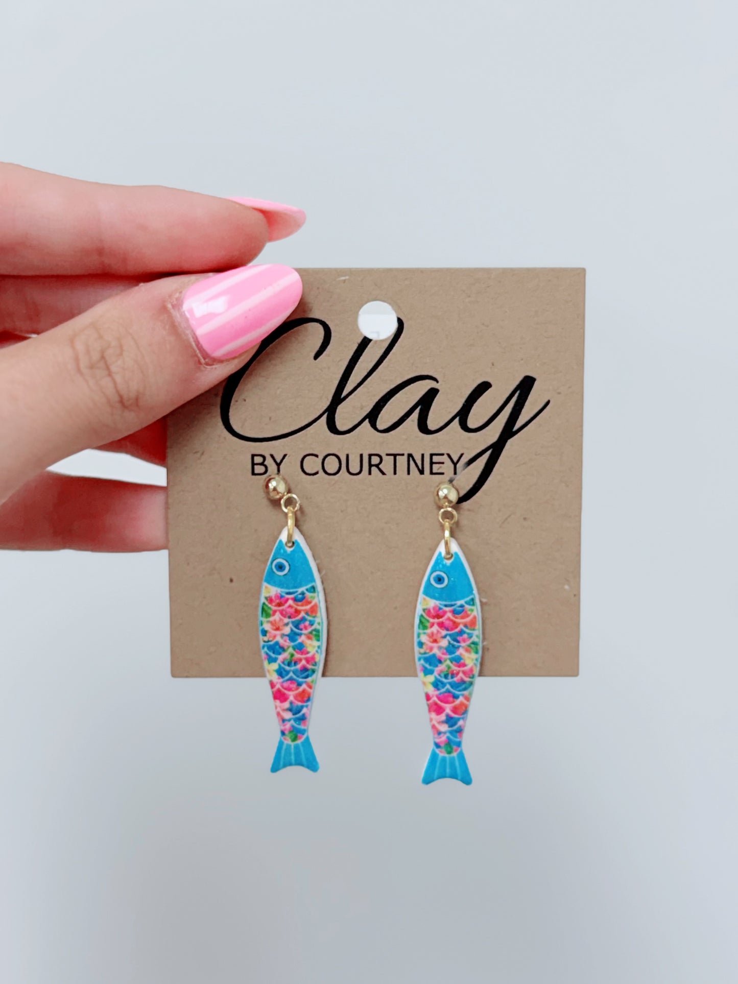 Dainty Fish Clay Earrings, Various