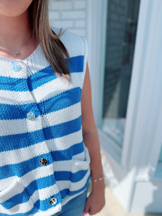 Button Knit Sweater Top
