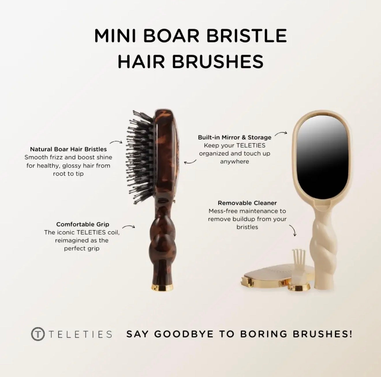 Mini Boar Brush | Tortoise