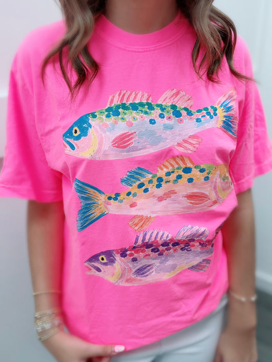 Pink Coastal Catch Tee