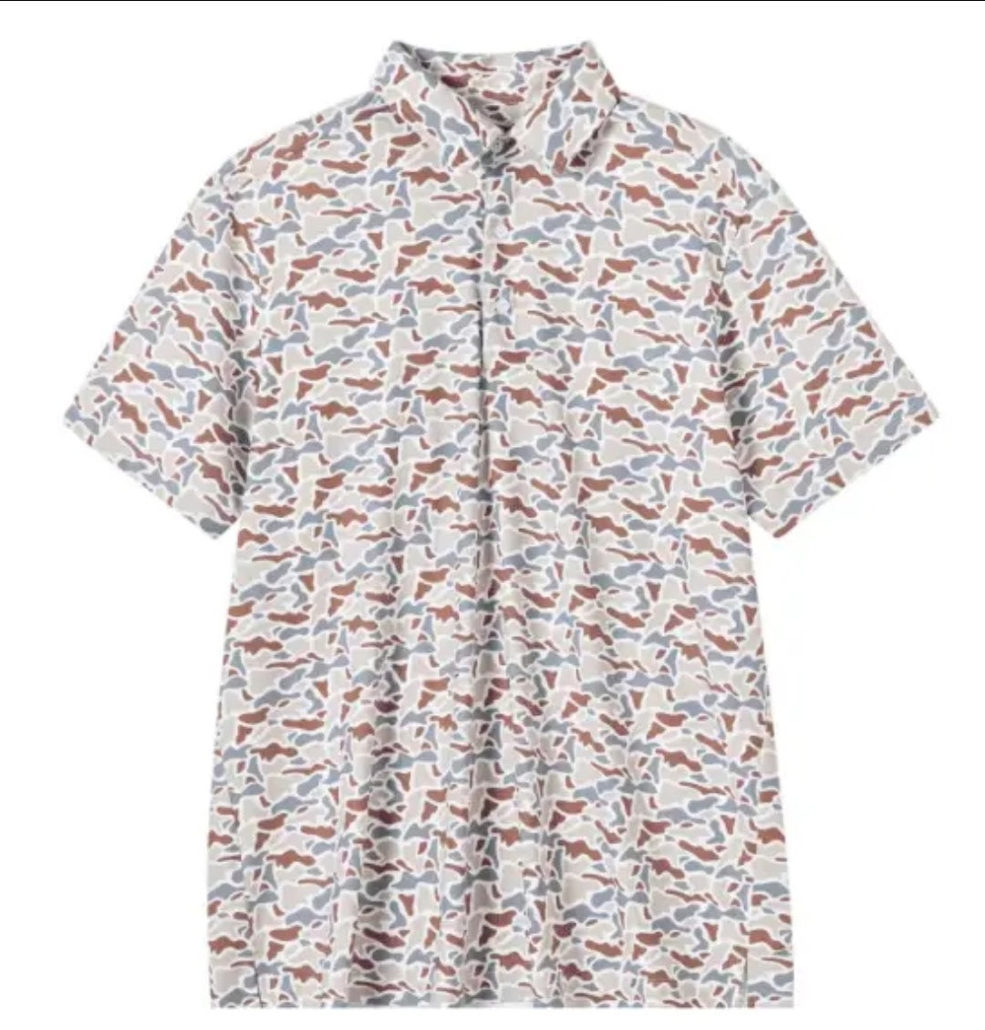 Men’s Performance Polo, Woodland Camo