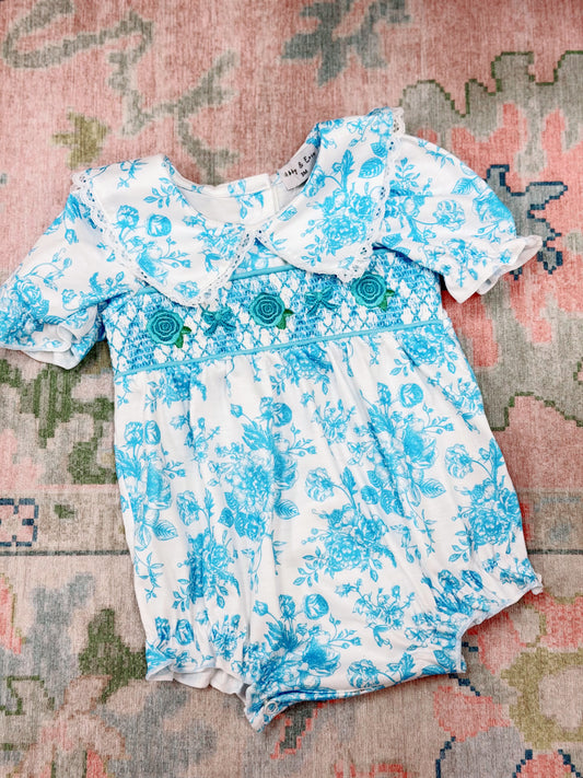 Blue Floral Lace Bubble