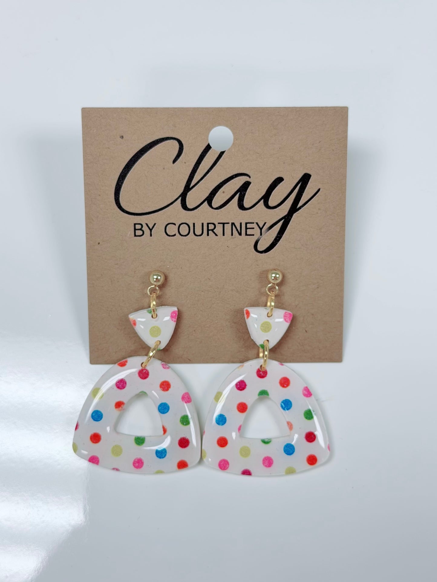 Triangle Polka Dot Earrings, Multi