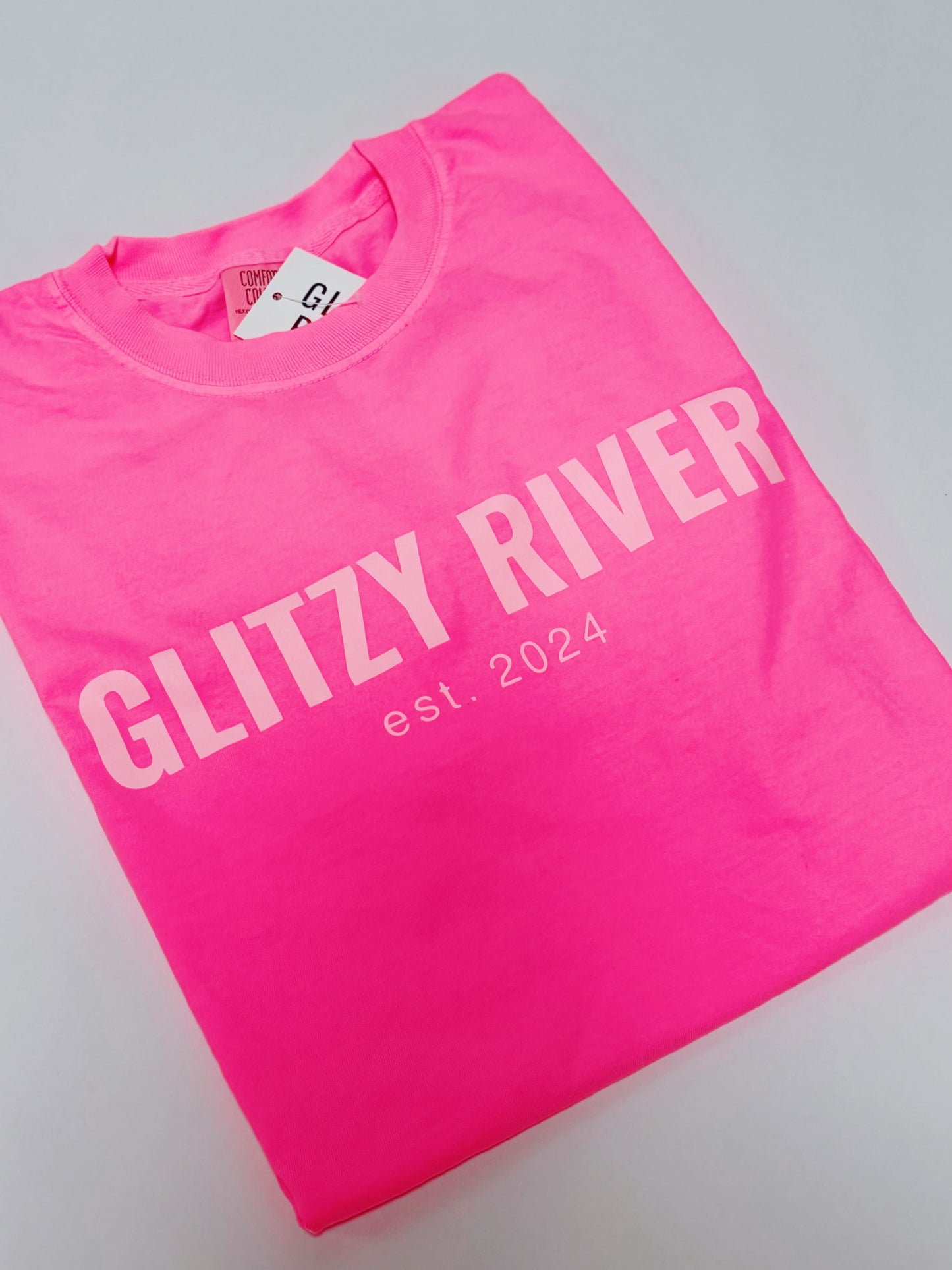 Hot Pink Glitzy River Tee