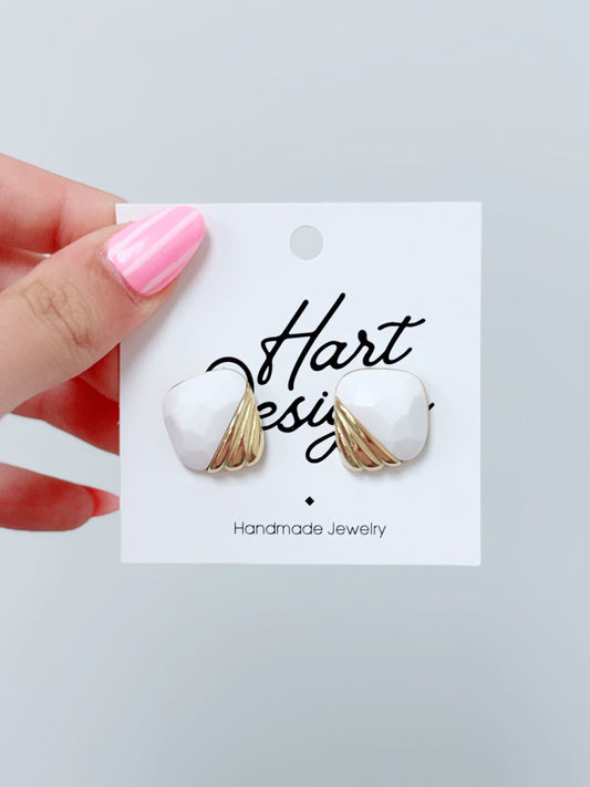 HD White Stone Earrings