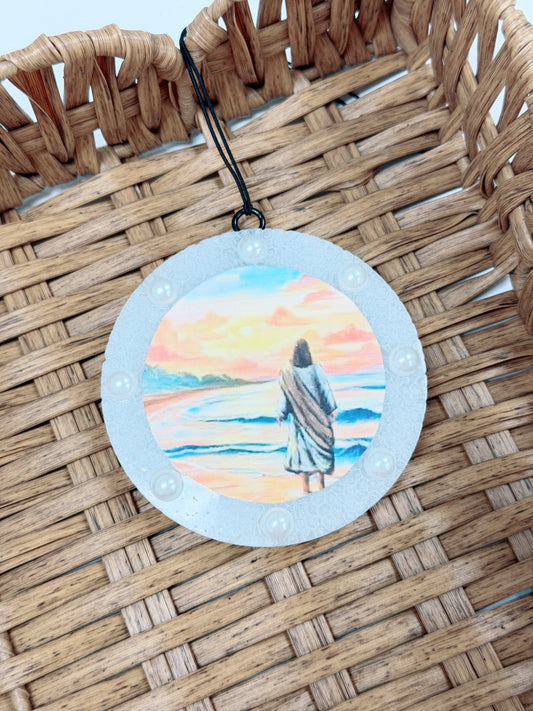 Orange Sunset Freshie, Mahogany Teakwood