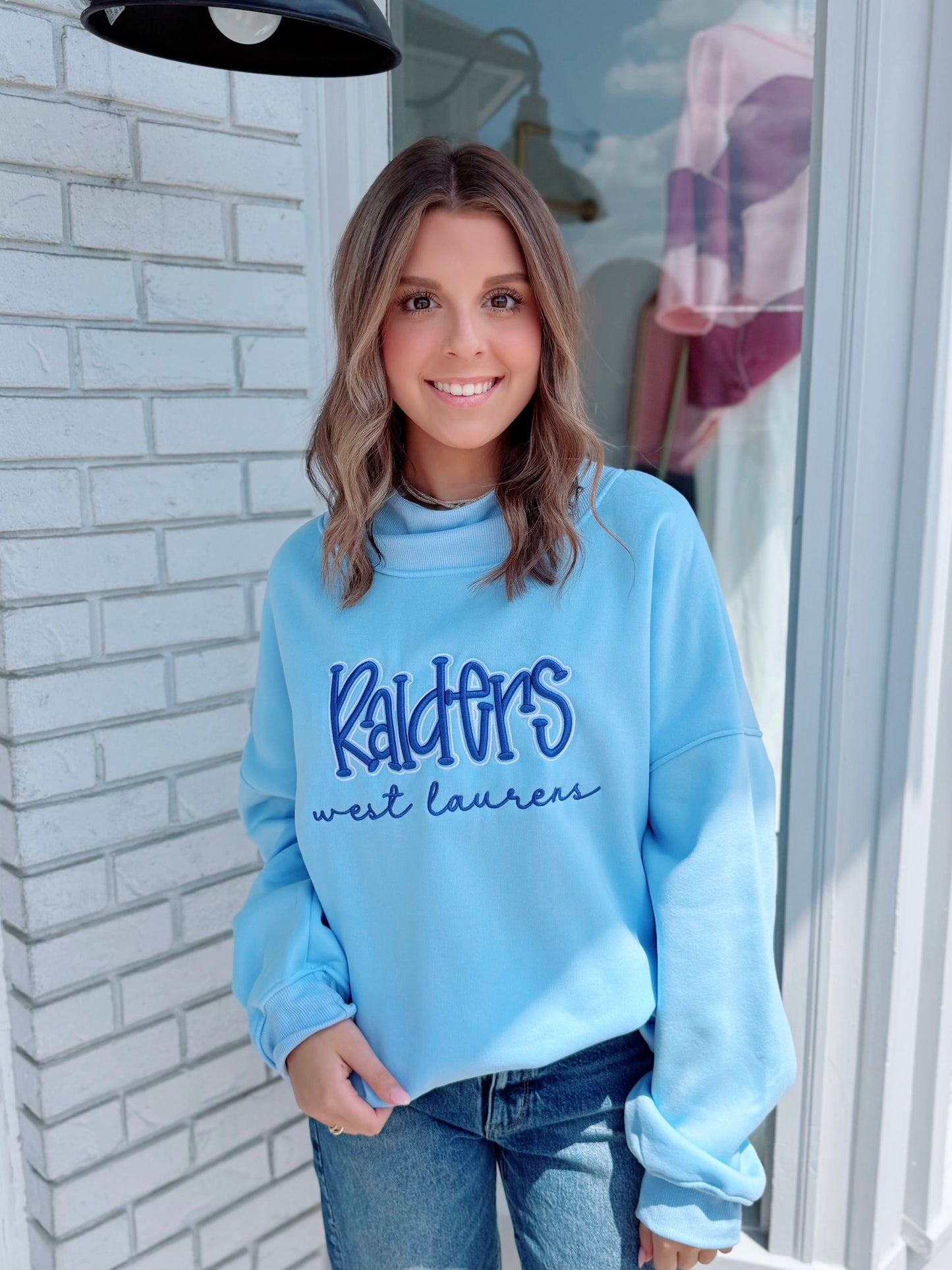 Blue Gameday Mock-Neck Sweatshirt
