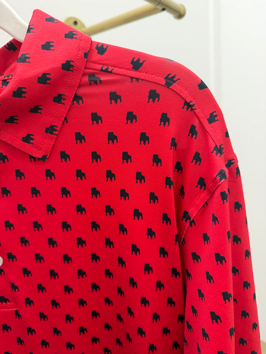 Collared Men’s Top | Red Print
