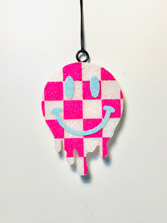 Pink/Teal Drip Smiley Freshie