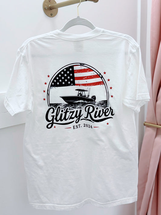 Patriotic Glitzy River Tee