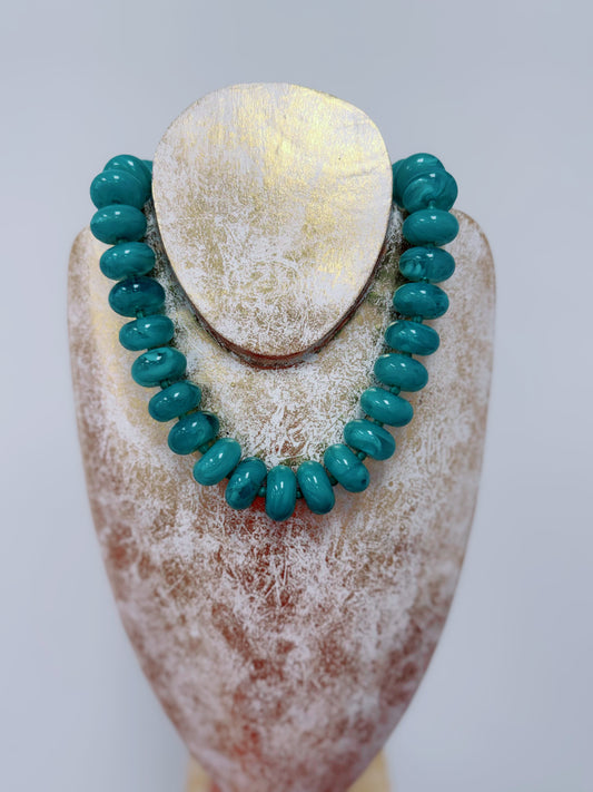 HD Green Disk Statement Necklace