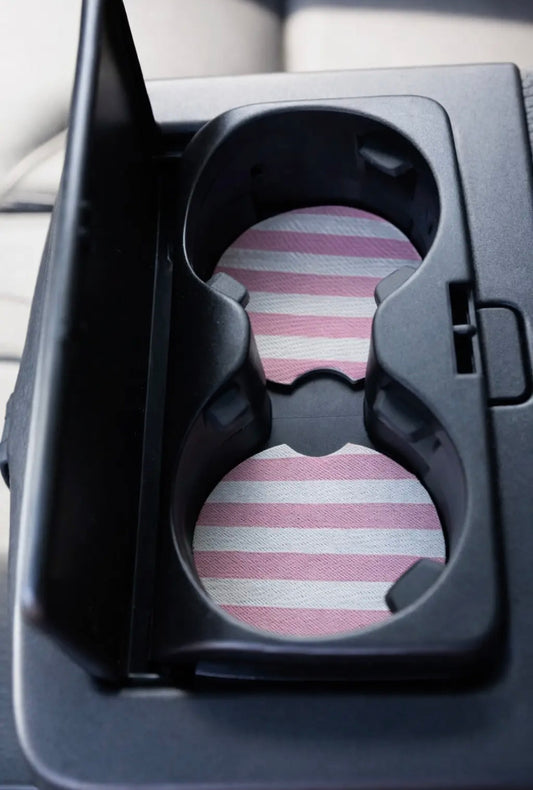 Car Coaster Set | Pink Striped