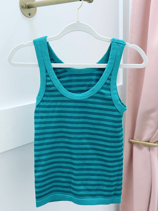 Dark Teal Reversible Striped Tank