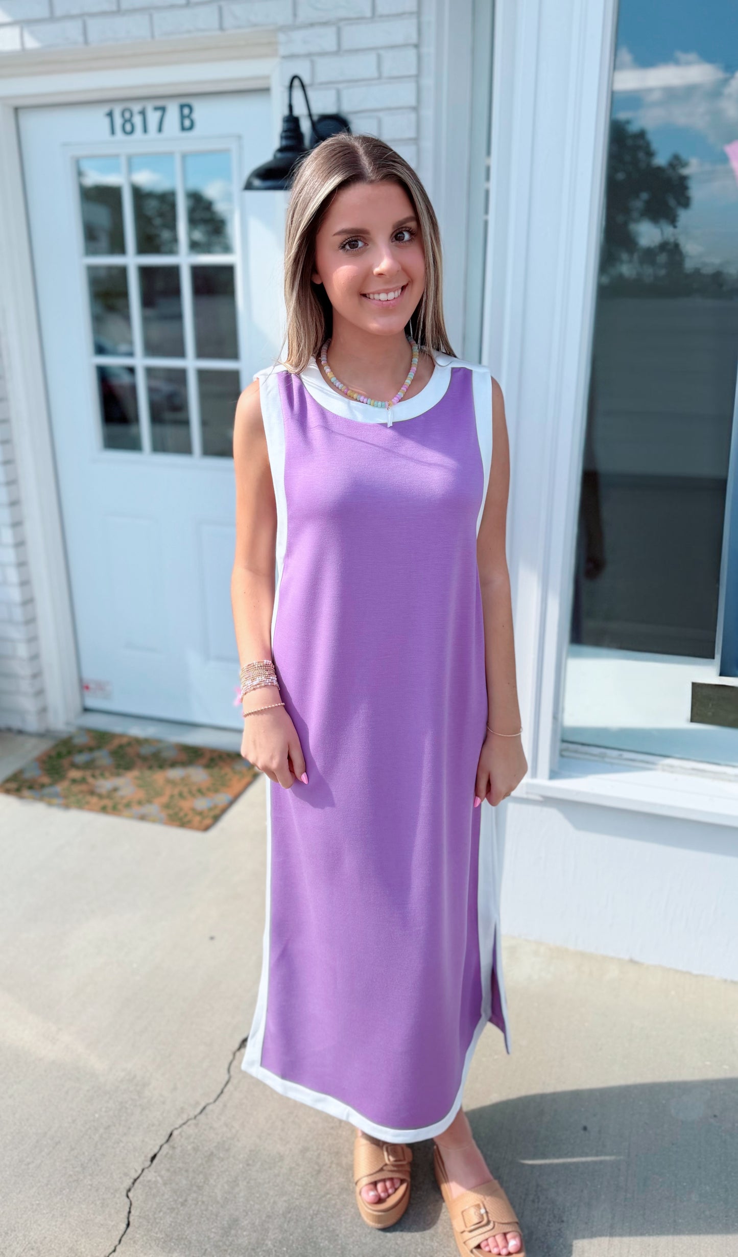 Lavender Scuba Midi Dress