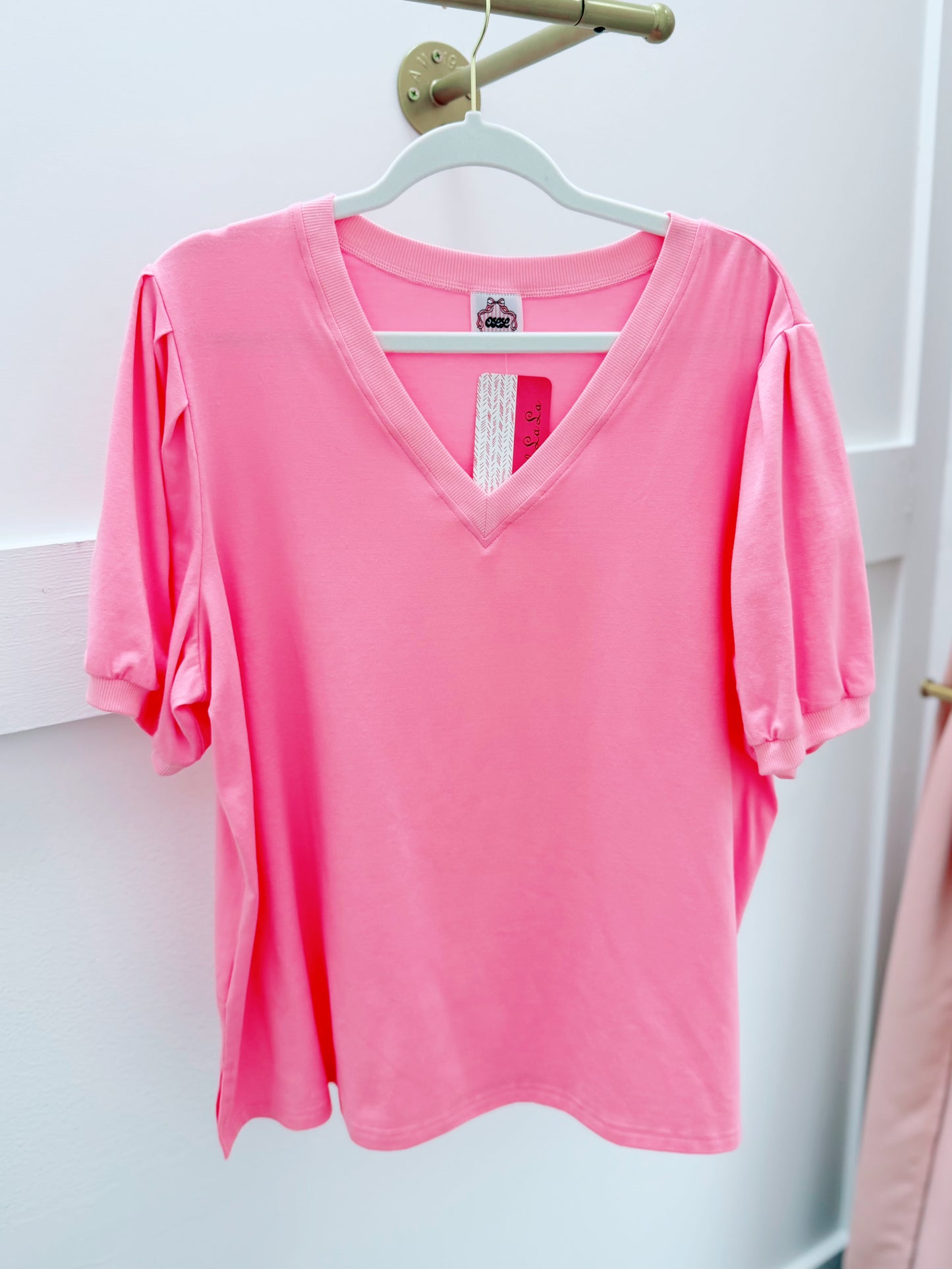 The Perfect Pink Puff Top | Plus