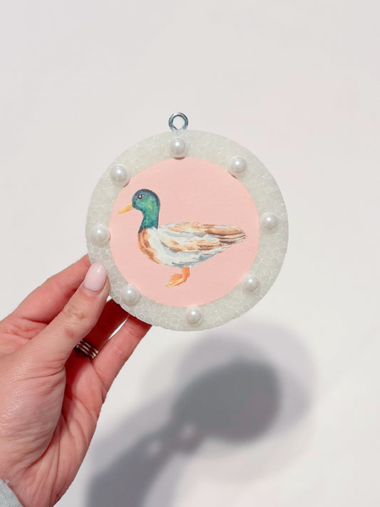 Pink Duck + Pearls Freshie