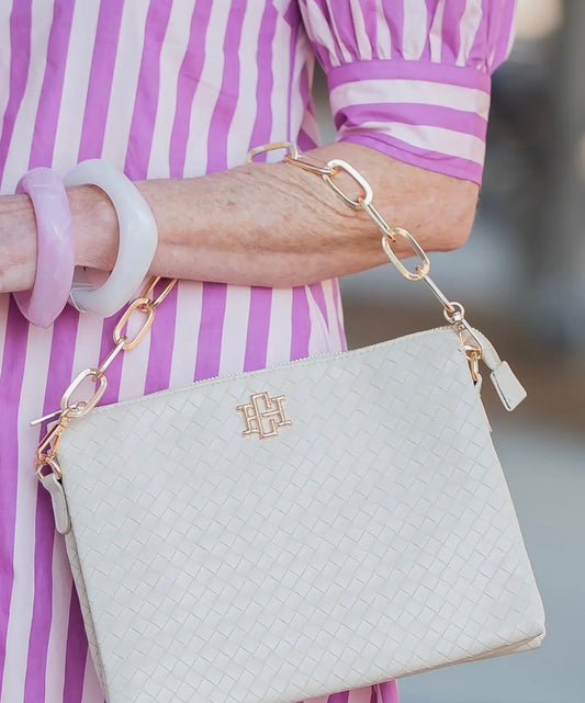 Caroline Hill Woven Almond Crossbody