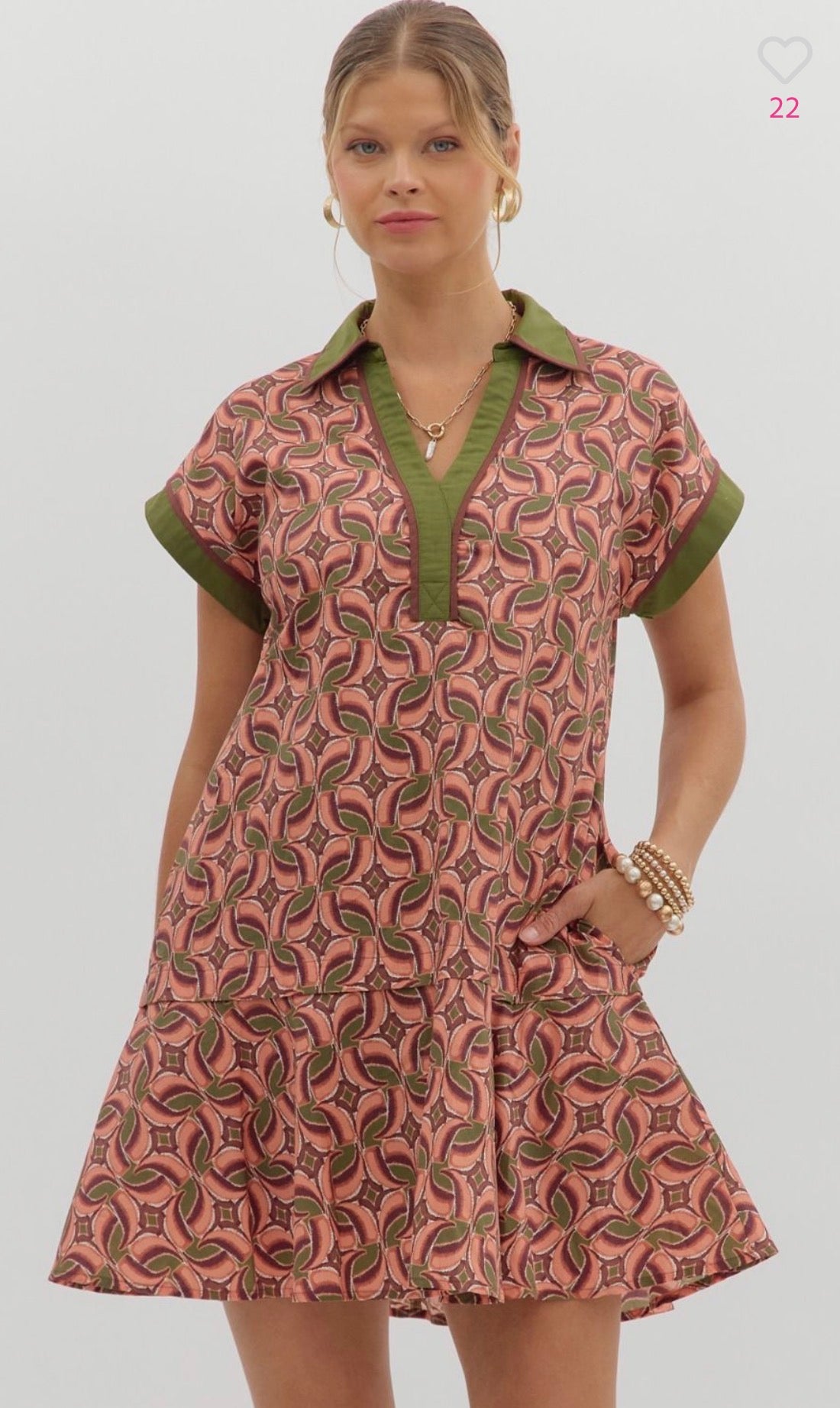 Abstract Flounce Ruffle Dress