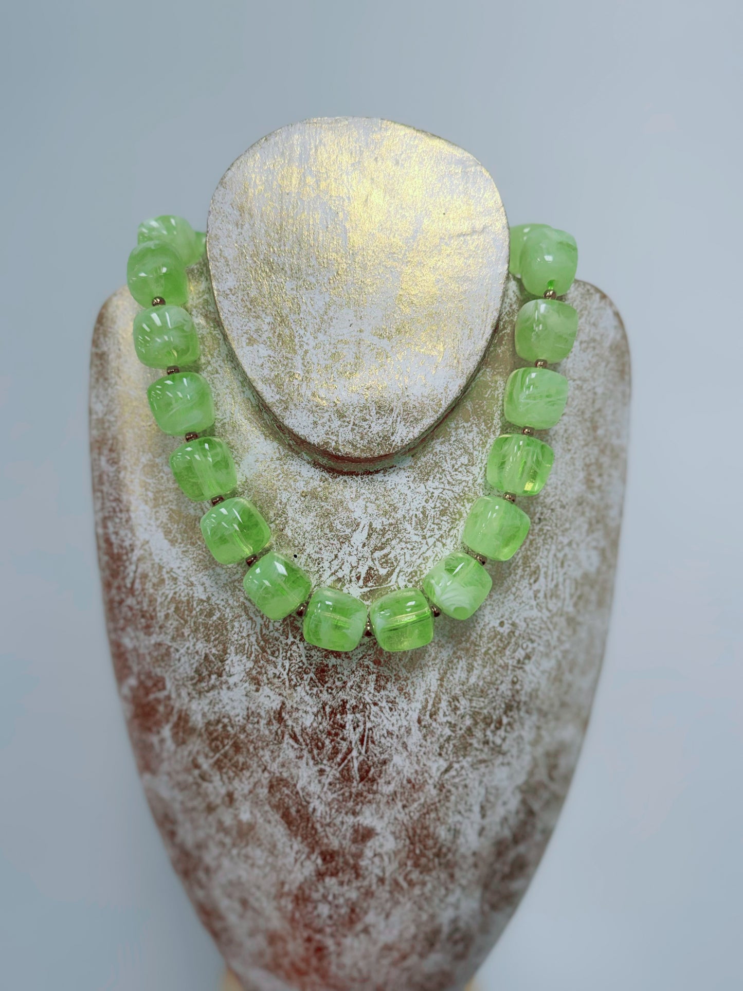HD Lime Square Statement Necklace