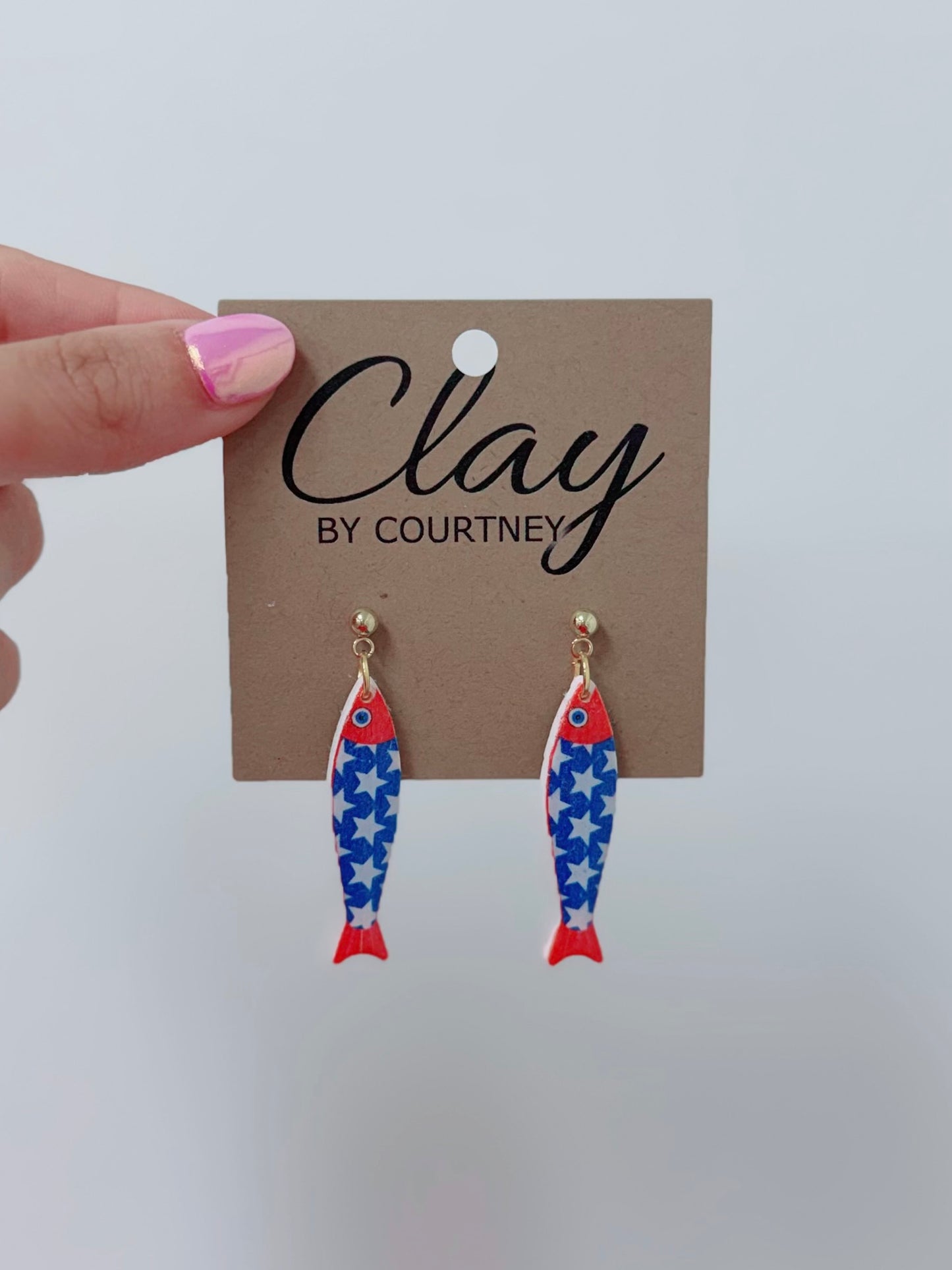 Red, White, & Fish Earrings, Various